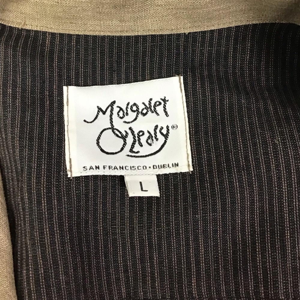 Margaret O’Leary Taupe Linen Lagenlook Shacket/Jacket Size Large - Picture 5 of 7